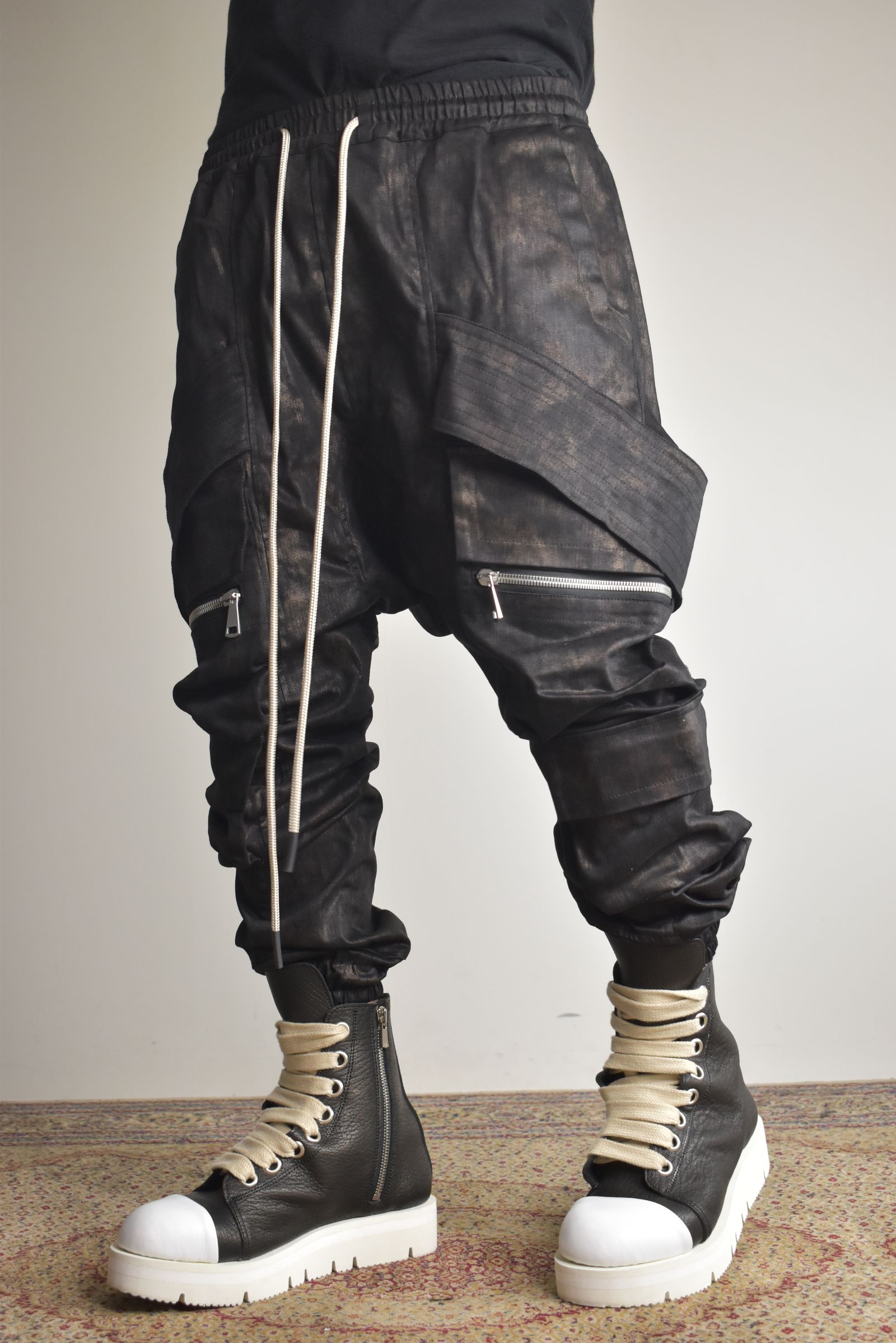 Metal Steam Camouflage Belt Cargo Jogger"Black × Brown" / メタルスチームカモフラージュ ベルトカーゴジョガー"ブラック×ブラウン"