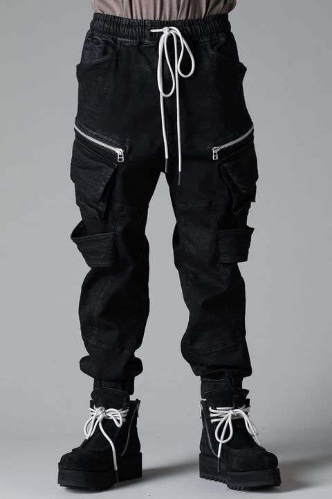 《2025AW先行予約》Belt Cargo Jogger Denim"Black" / ベルトカーゴジョガーデニム"ブラック"