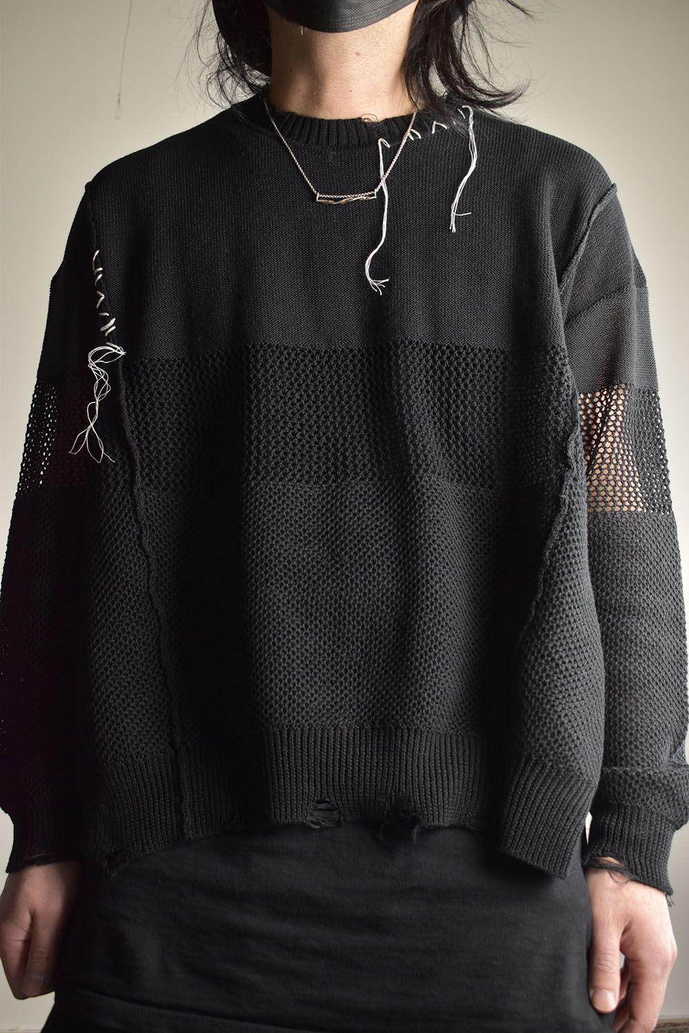 Crash Summer Knit"Black" / クラッシュサマーニット"ブラック"