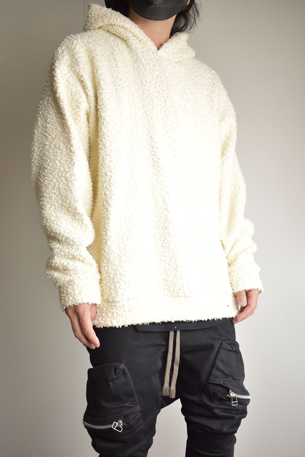 Wool Cotton Boa Hoodie Pullover"White" /  ウールコットンボアフーディプルオーバー"ホワイト"