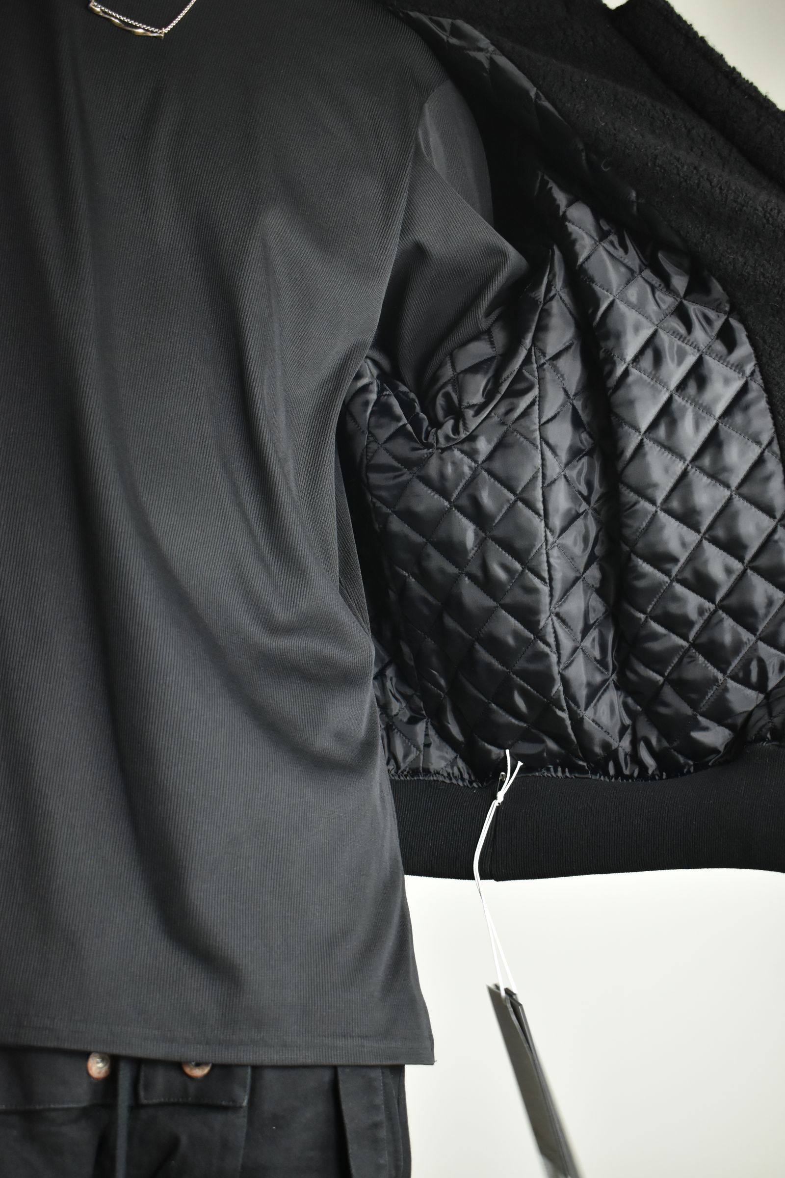 《2026AW先行予約》Sheep Pile Knit Padded Hoodie"Black / Khaki" / シープパイルニットパデッドフーディ"ブラック / カーキ"