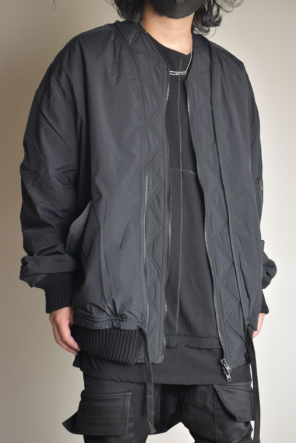 Over Sized Bomber Jacket"Black" / オーバーサイズボンバージャケット"ブラック"