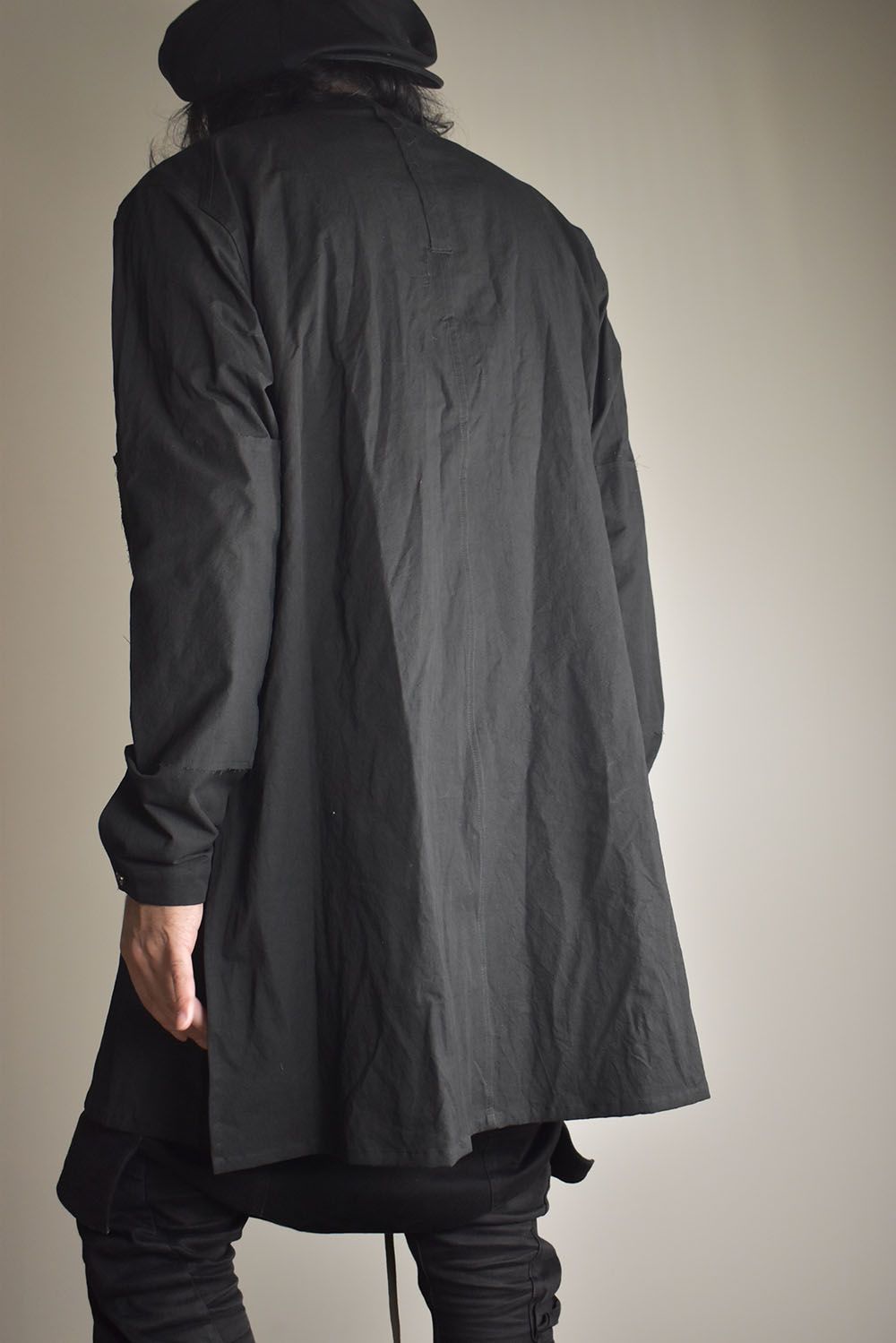 Strings Raw Edge Over Shirts"Black" / ストリングスローエッジオーバーシャツ"ブラック"