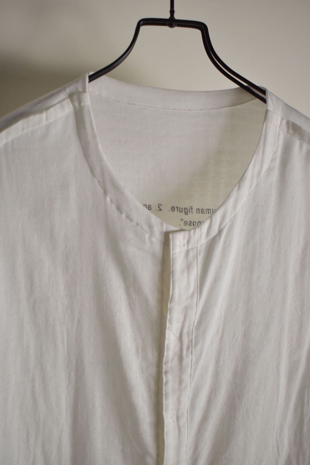 Round Neck Reversible Gauze Shirt"Off White" / ラウンドネックリバーシブルガーゼシャツ"オフホワイト"