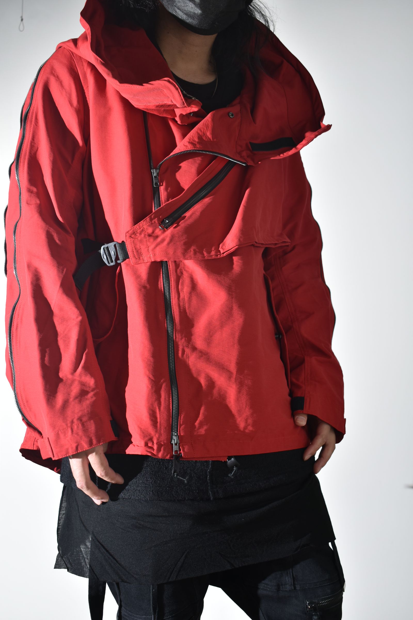 Multi Zip Short Mods Coat"Red" / マルチジップショートモッズコート"レッド"