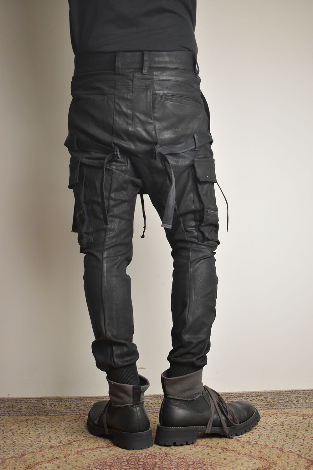 Product Coating Bag Attached Cargo Jogging Pants"Black" / 製品コーティングバッグアタッチドカーゴジョグパンツ"ブラック"