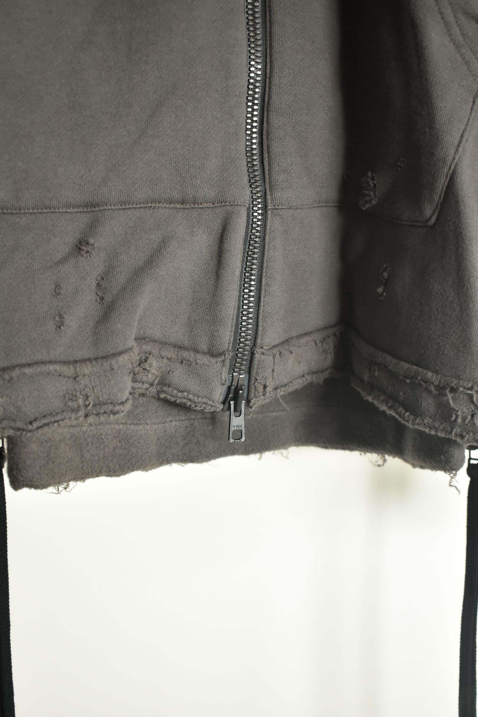 Untwisted Yarn Fleece Shotgun Zip-Up Hoodie"Charcoal" / 無撚糸裏毛ショットガンジップアップフーディー"チャコール"