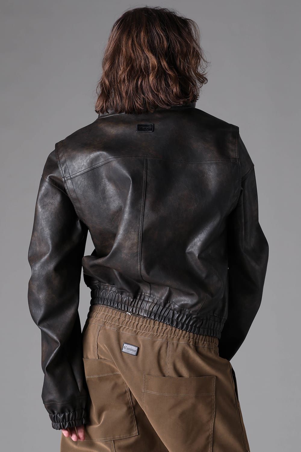 《2026AW先行予約》Vegan Leather High Neck Blouson "Black / Brown " / ヴィーガンレザーハイネックブルゾン"ブラック/ブラウン"