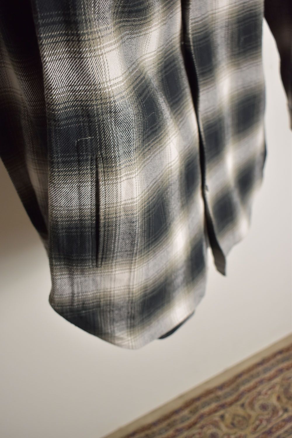 Ombre Check Long Shirts Jacket"White Check" / オンブレチェックロングシャツジャケット"ホワイトチェック"