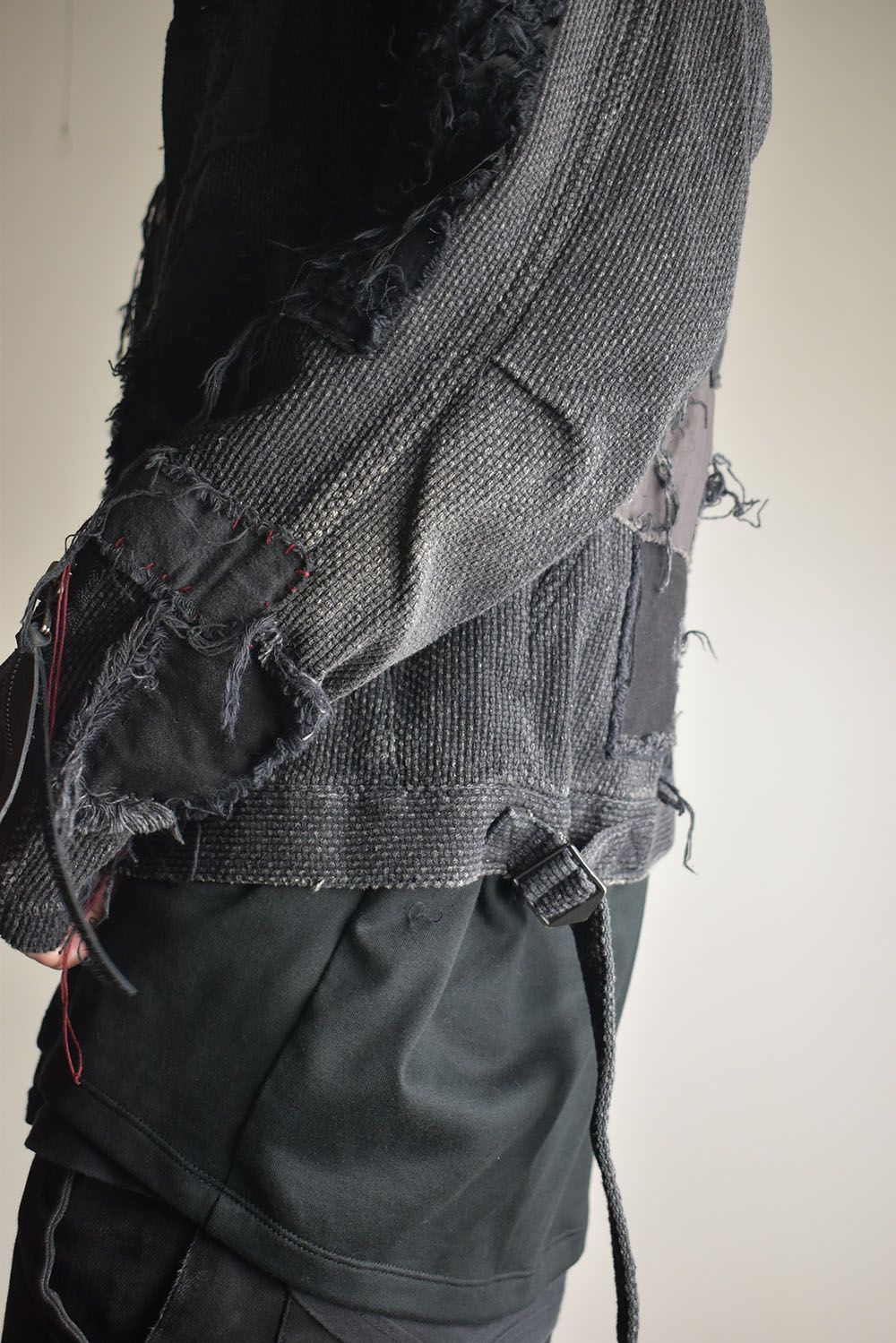 Crust Damage Repair Sashiko Jacquard Jacket "Black" / クラストダメージリペア刺子ジャガードジャケット"ブラック"