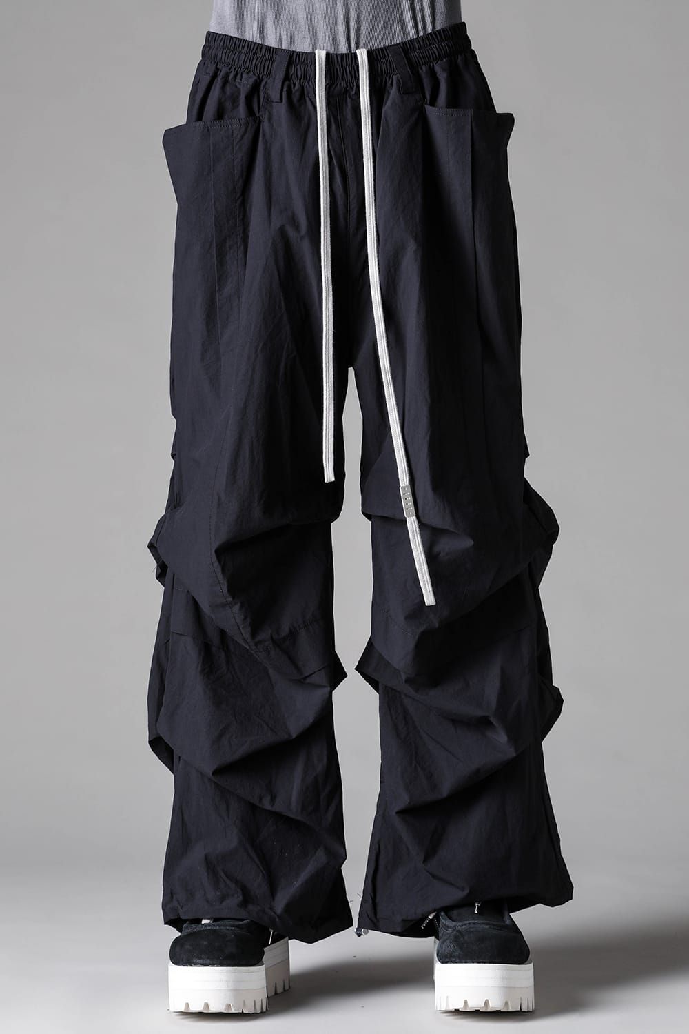 《2027SS先行予約》Tuck Wide Pants "Black / L.Grey" / タックワイドパンツ"ブラック/ライトグレー"
