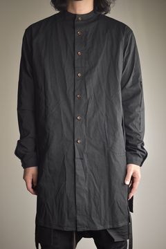 Strings Raw Edge Over Shirts"Black" / ストリングスローエッジオーバーシャツ"ブラック"