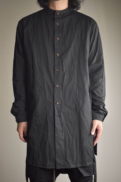 Strings Raw Edge Over Shirts"Black" / ストリングスローエッジオーバーシャツ"ブラック"
