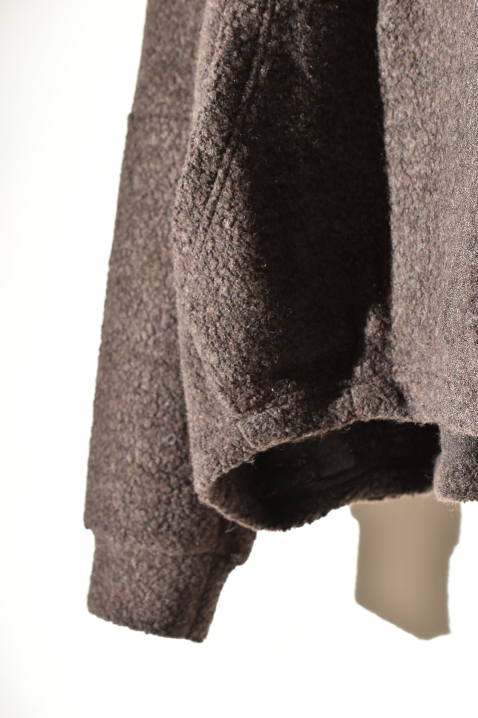Sheep Pile Knit Dolman Hoodie Pullover"Khaki" / シープパイルニットドルマンフーディプルオーバー"カーキ"