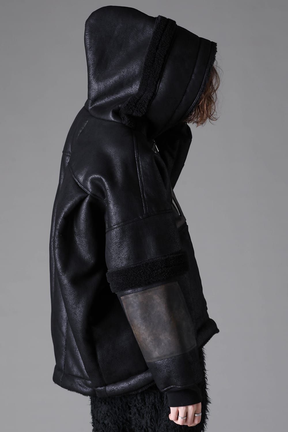 《2026AW先行予約》 Faux Shearling Hoodie Blouson"Black" / フェイクシアーリングフーディブルゾン"ブラック"