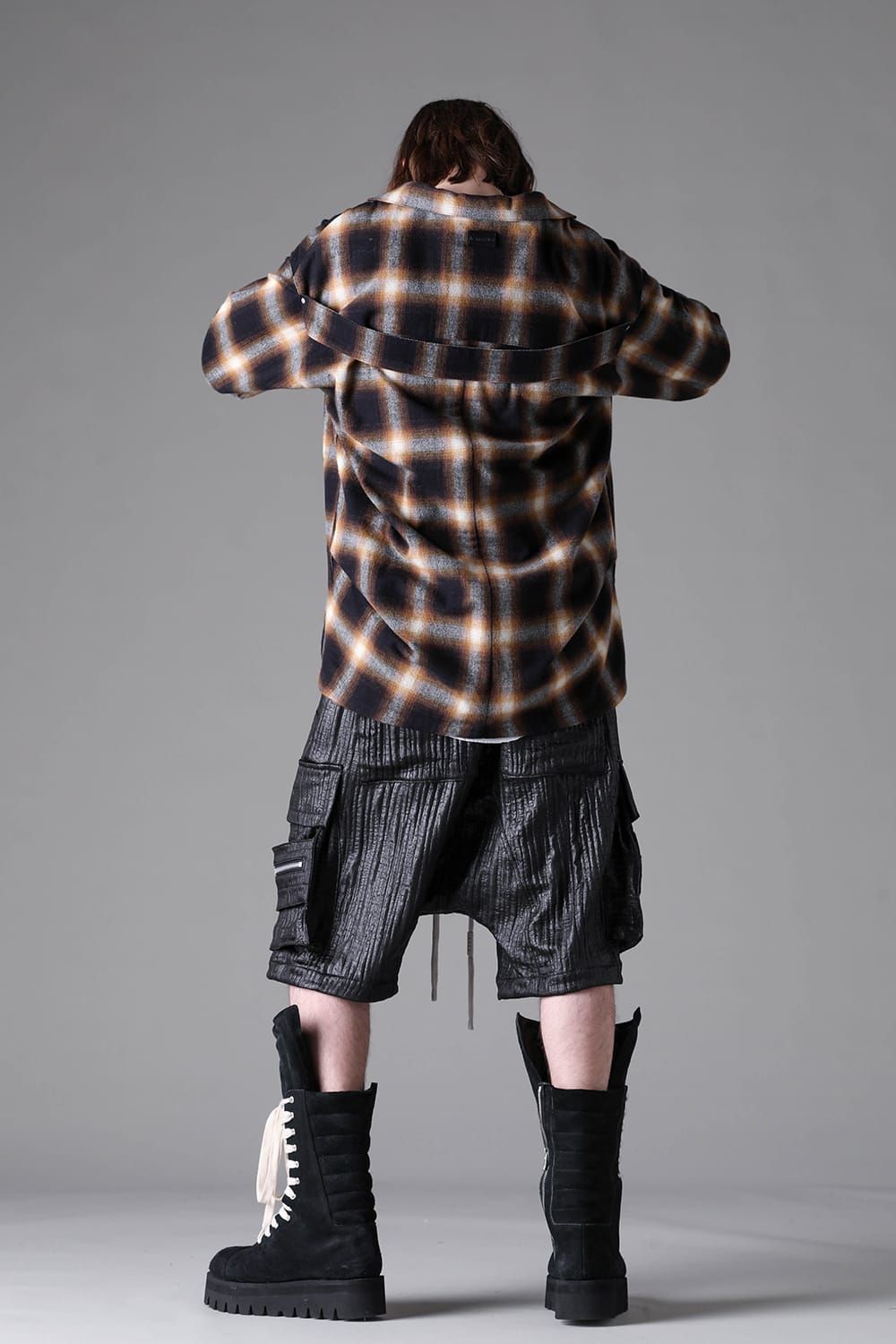 《2026AW先行予約》Plaid V Neck Shirts Pullover"Soft Greige / Black Camel / Warm Brown" / プレイドVネックシャツプルオーバー"ソフトグレージュ/ブラックキャメル/ウォームブラウン"