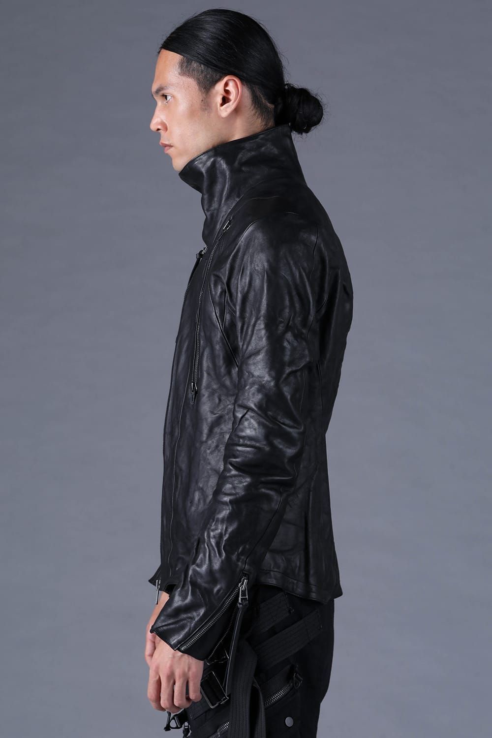 《2027SS先行予約分》Horse Leather High-Neck Jacket"Black" / ホースレザーハイネックジャケット"ブラック"