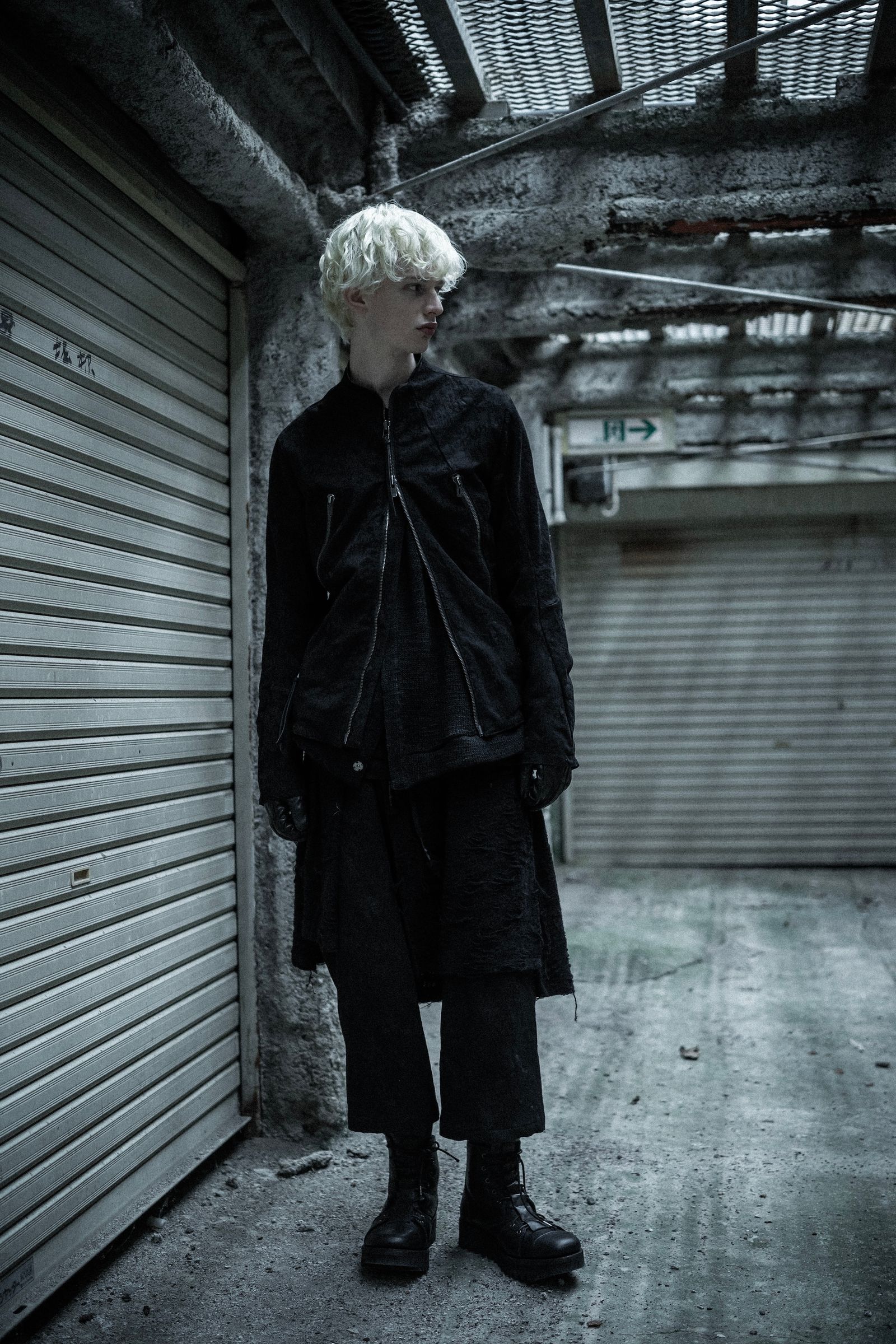 Damage Jacquard Single Rider Jacket"Black" / ダメージジャガードシングルライダースジャケット"ブラック"