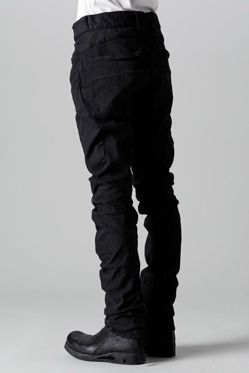 《2027SS先行予約分》Stretch Denim Overlock Twist Curve Pants"Black" / ストレッチデニムオーバーロックツイストカーブパンツ"ブラック"