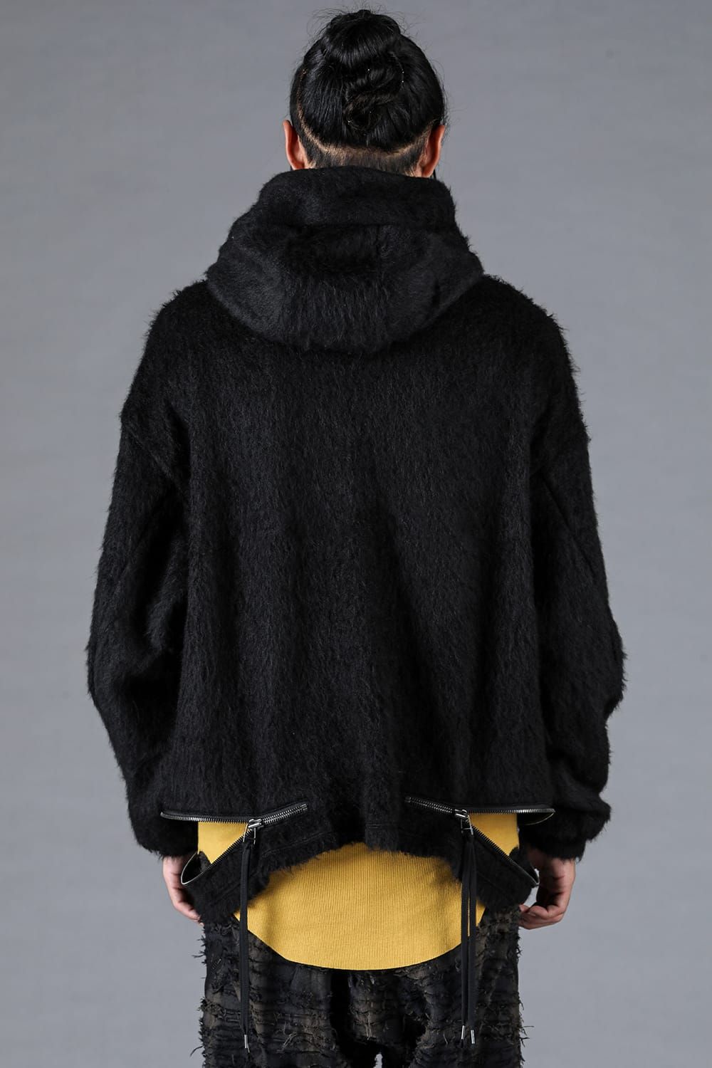 Alpaca Shaggy Oversized Hooded Pullover "Black"/アルパカシャギーオーバーサイズフーデッドプルオーバー"ブラック"