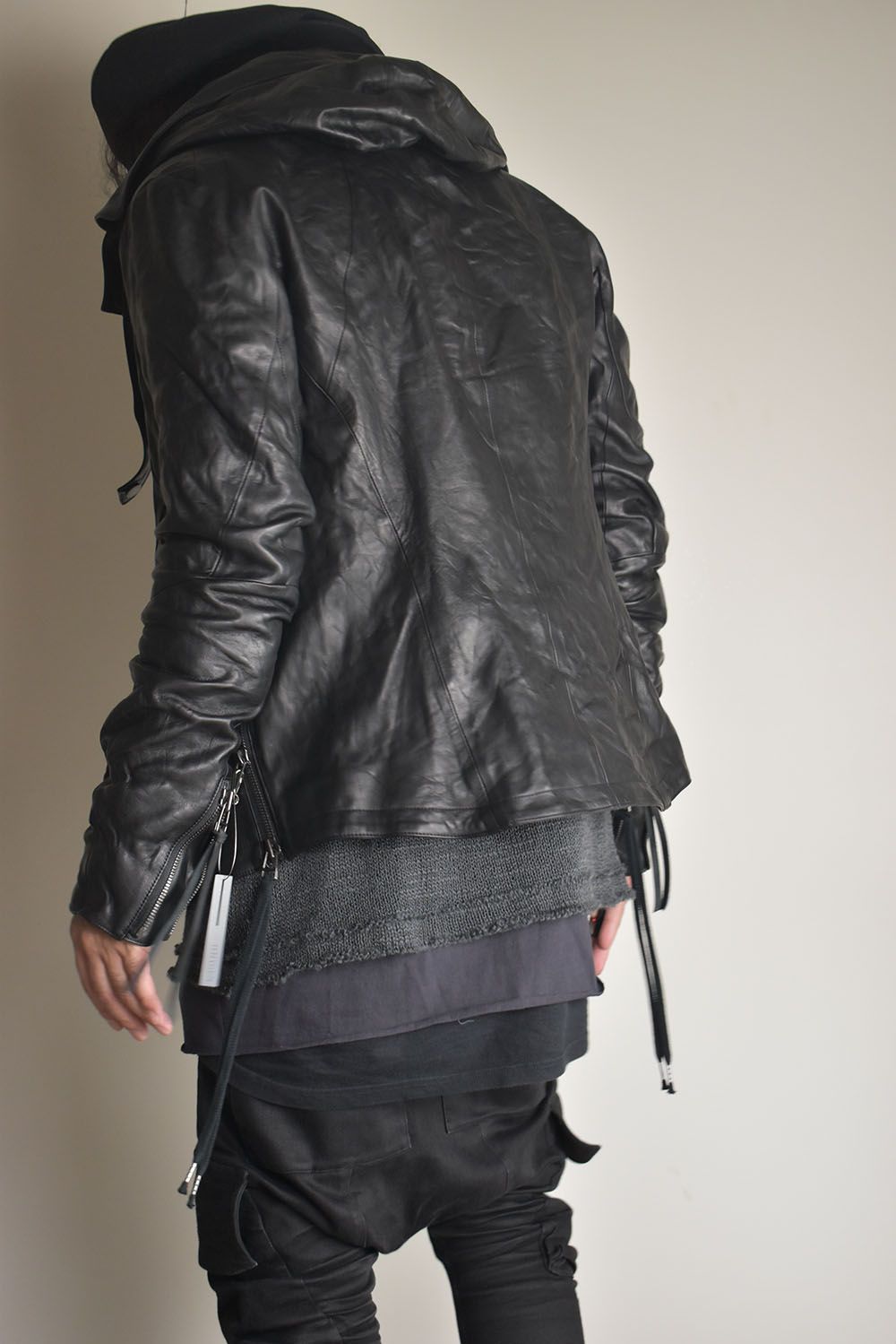 Horse Leather Hood Attachd Jacket "Black" / ホースレザーフードアタッチドジャケット"ブラック"