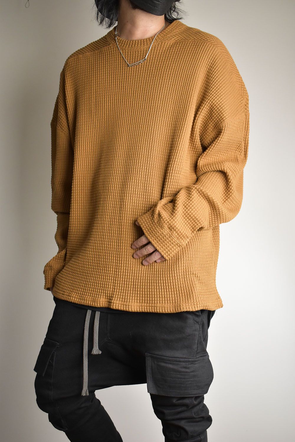 Heavy Waffle Over Size Top"Camel" / ヘビーワッフルオーバーサイズトップ"キャメル"