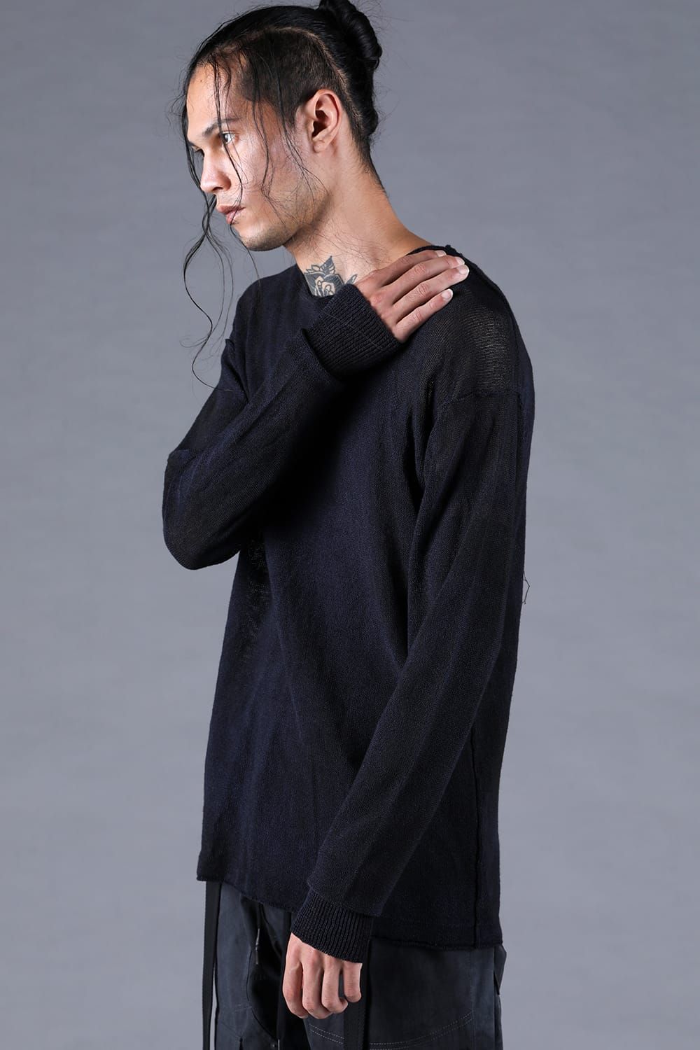 7G Paper Yarn Knit Pullover"Navy" / 7Gペーパーヤーンニットプルオーバー"ネイビー"