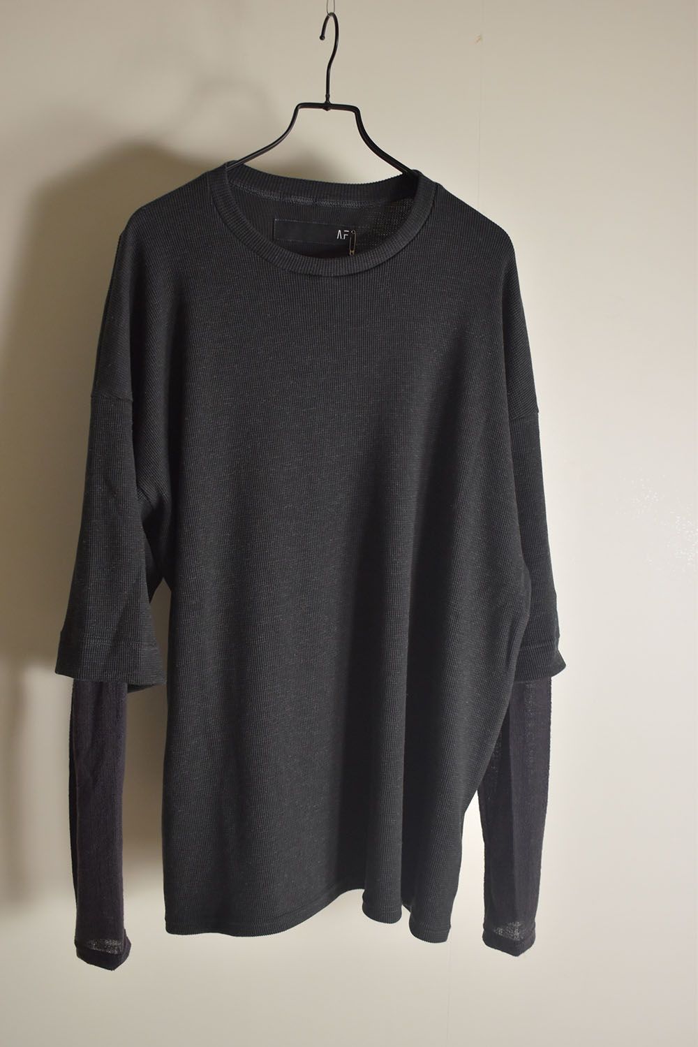 Layered Crew Neck Top"D.Grey" / レイヤードクルーネックトップ"ダークグレー"