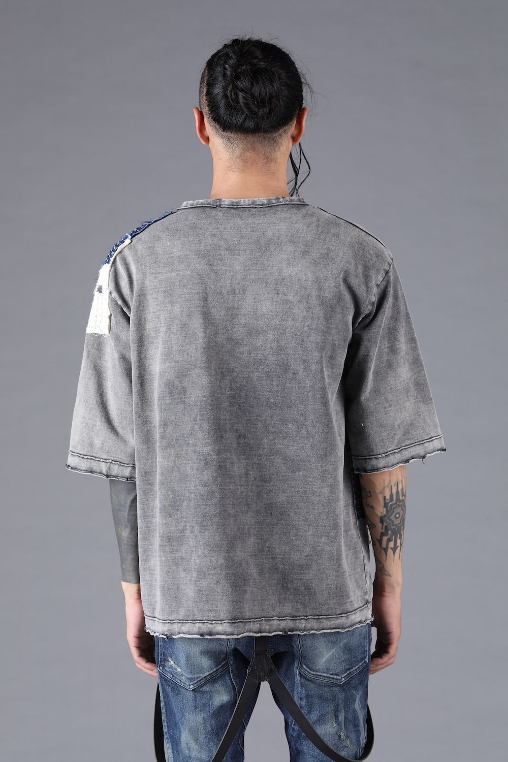 Damage  Patch Tee"Charcoal" / ダメージパッチTシャツ"チャコール"