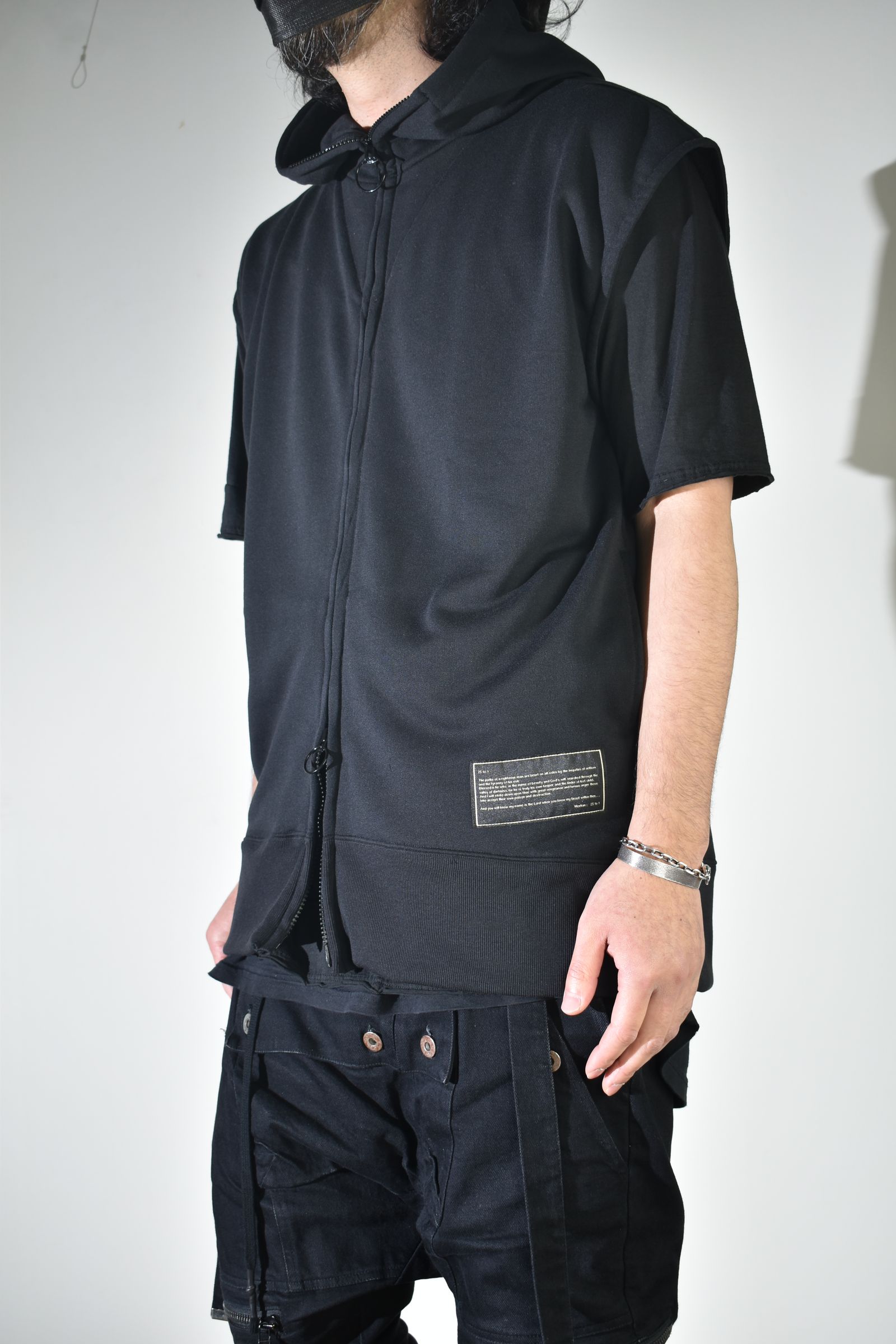 No Sleeve Zip Hoodie"Black" / ノースリーブジップフーディ"ブラック"