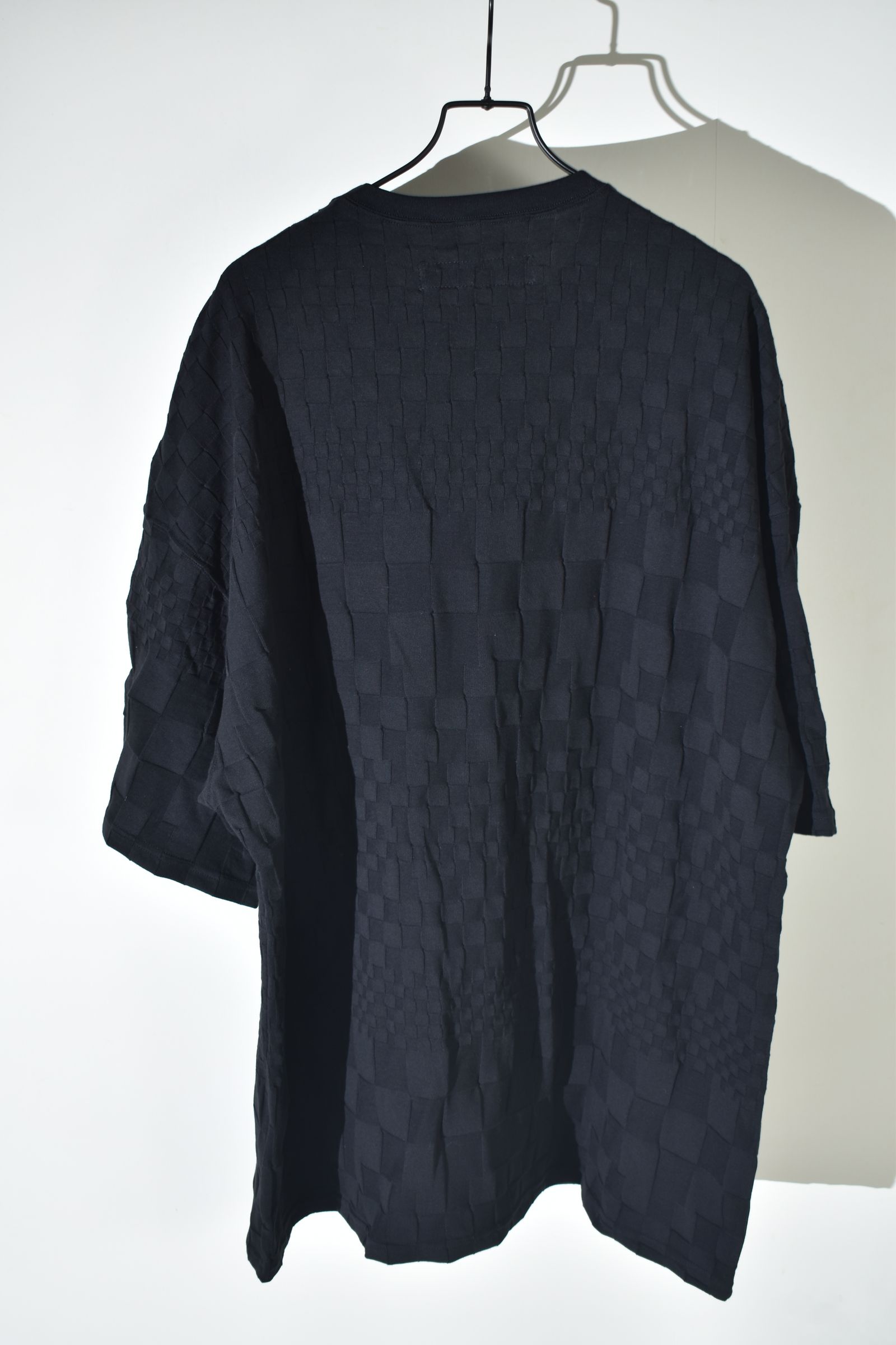 Gradient Plaid Pattern Jumbo Tee"Black" / グラデーションチェックパターンジャンボTee"ブラック"