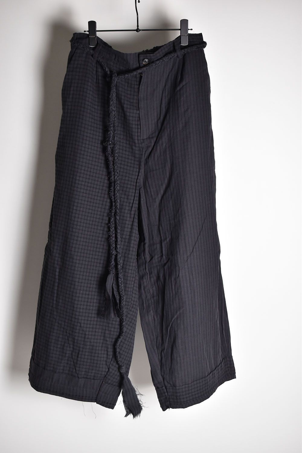 Check×Stripe Wide Pants"Black"/チェック × ストライプワイドパンツ"ブラック"