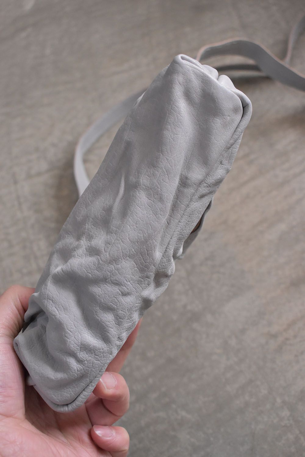 Japan Calf Product Wash Rider's Succotch"White" / ジャパンカーフ製品洗いライダースサコッシュ"ホワイト"