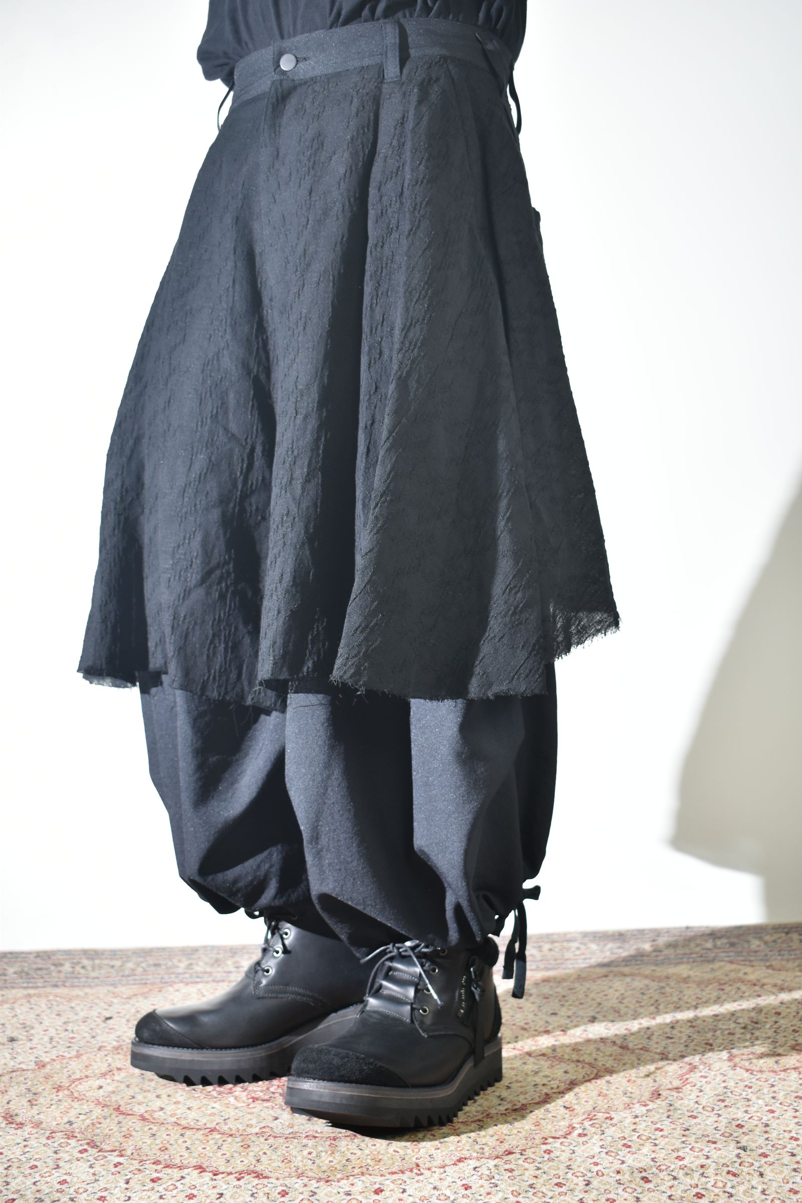 Layerd Wide Sarrouel"Black" /  レイヤードワイドサルエル"ブラック"