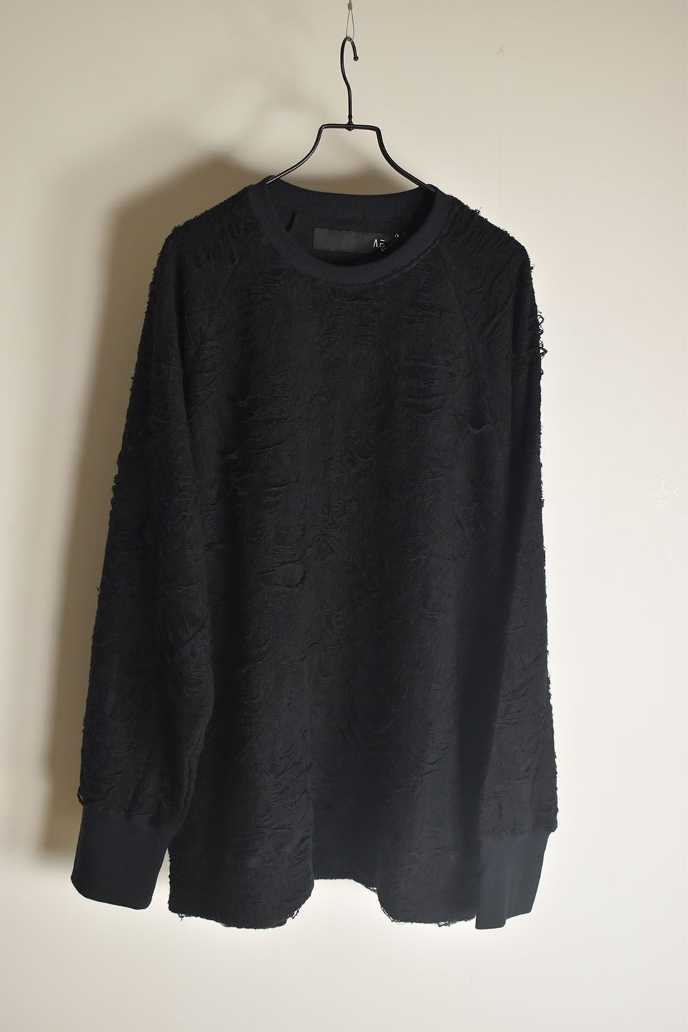Damage Pile Dolman Top"Black" / ダメージパイル ドルマントップ"ブラック"