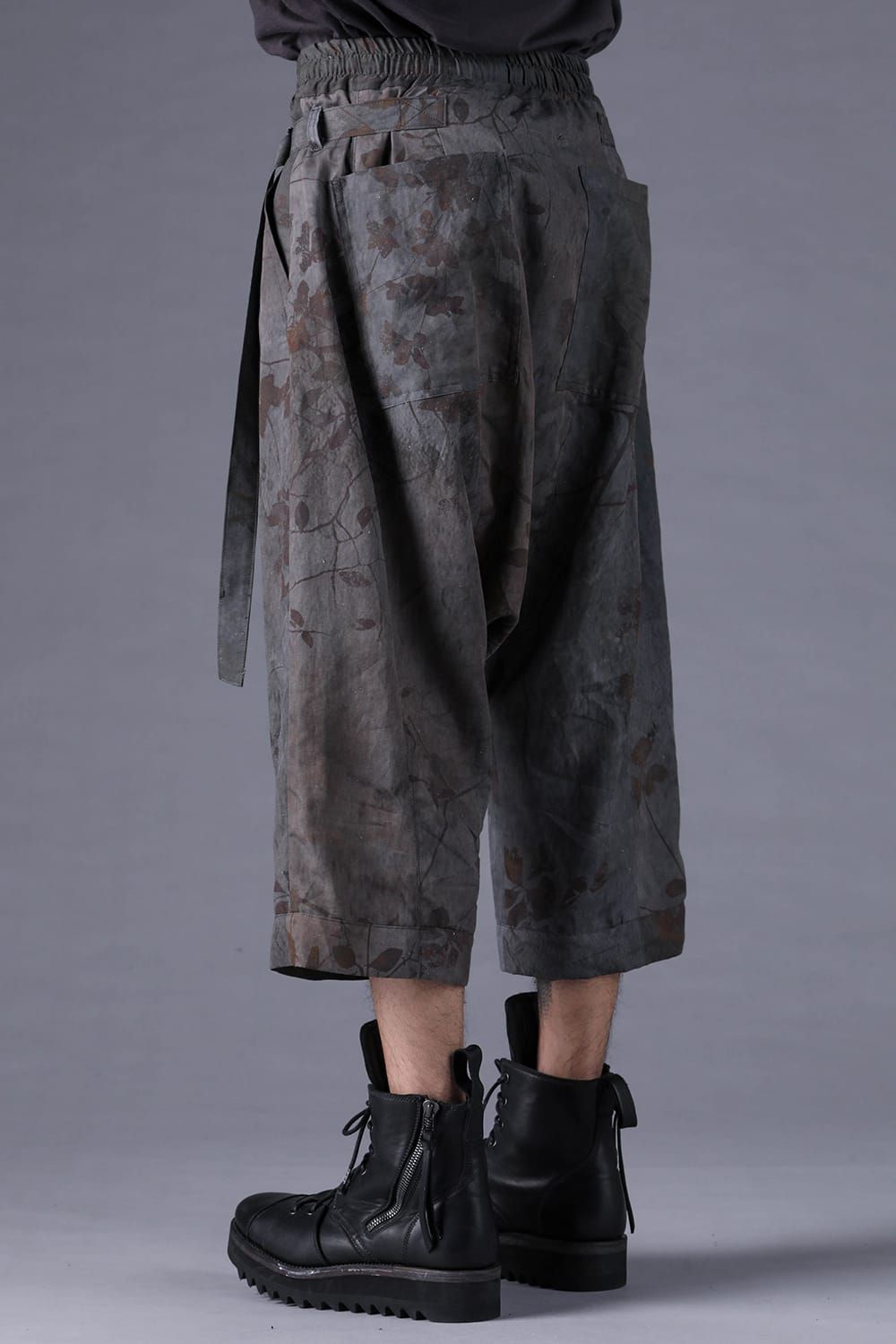 《2027SS先行予約分》Inkjet-Printed Wide-Leg Cropped Pants"Charcoal" / インクジェットプリントワイドクロップドパンツ"チャコール"