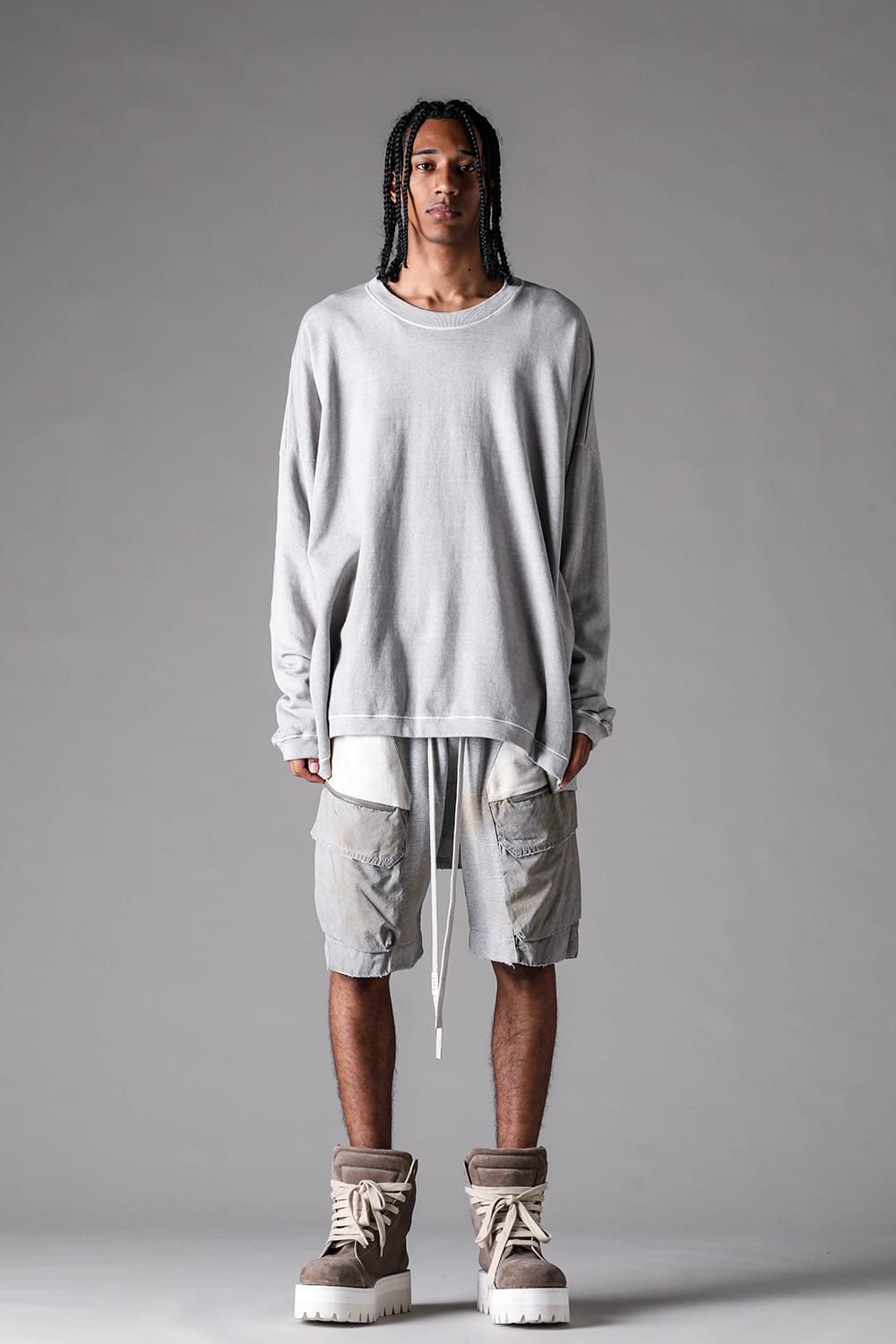 《2027SS先行予約》Vintage Cargo Shorts"Black × Brown / Grey × L.Grey / Ivory" / ヴィンテージカーゴショーツ"ブラック×ブラウン / グレー×ライトグレー / アイボリー"
