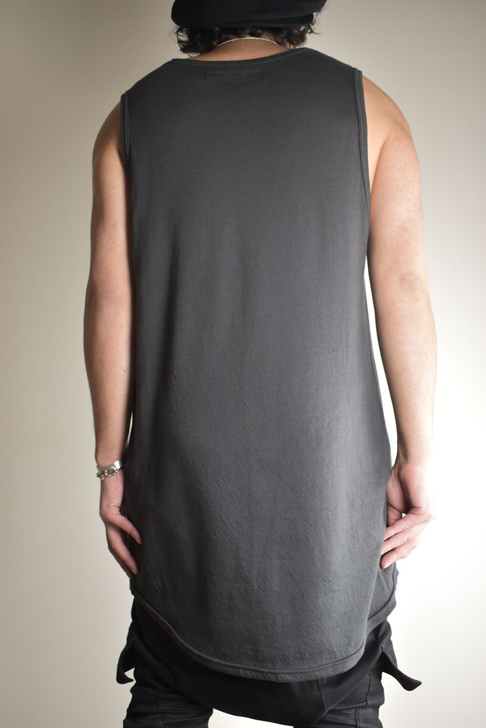 《2025AW先行予約》Double Gauze Long Tank Top"Black / Ivory /Khaki /Grey /D.Grey" /ダブルガーゼロングタンクトップ"ブラック/アイボリー/カーキ/グレー/ダークグレー"