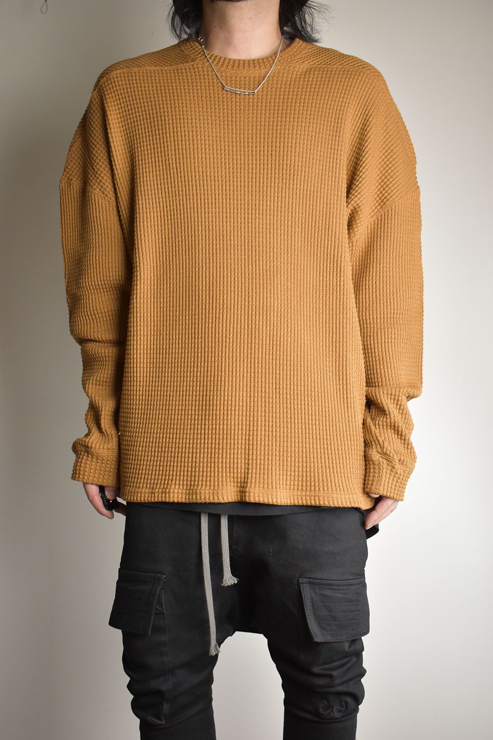 Heavy Waffle Over Size Top"Camel" / ヘビーワッフルオーバーサイズトップ"キャメル"