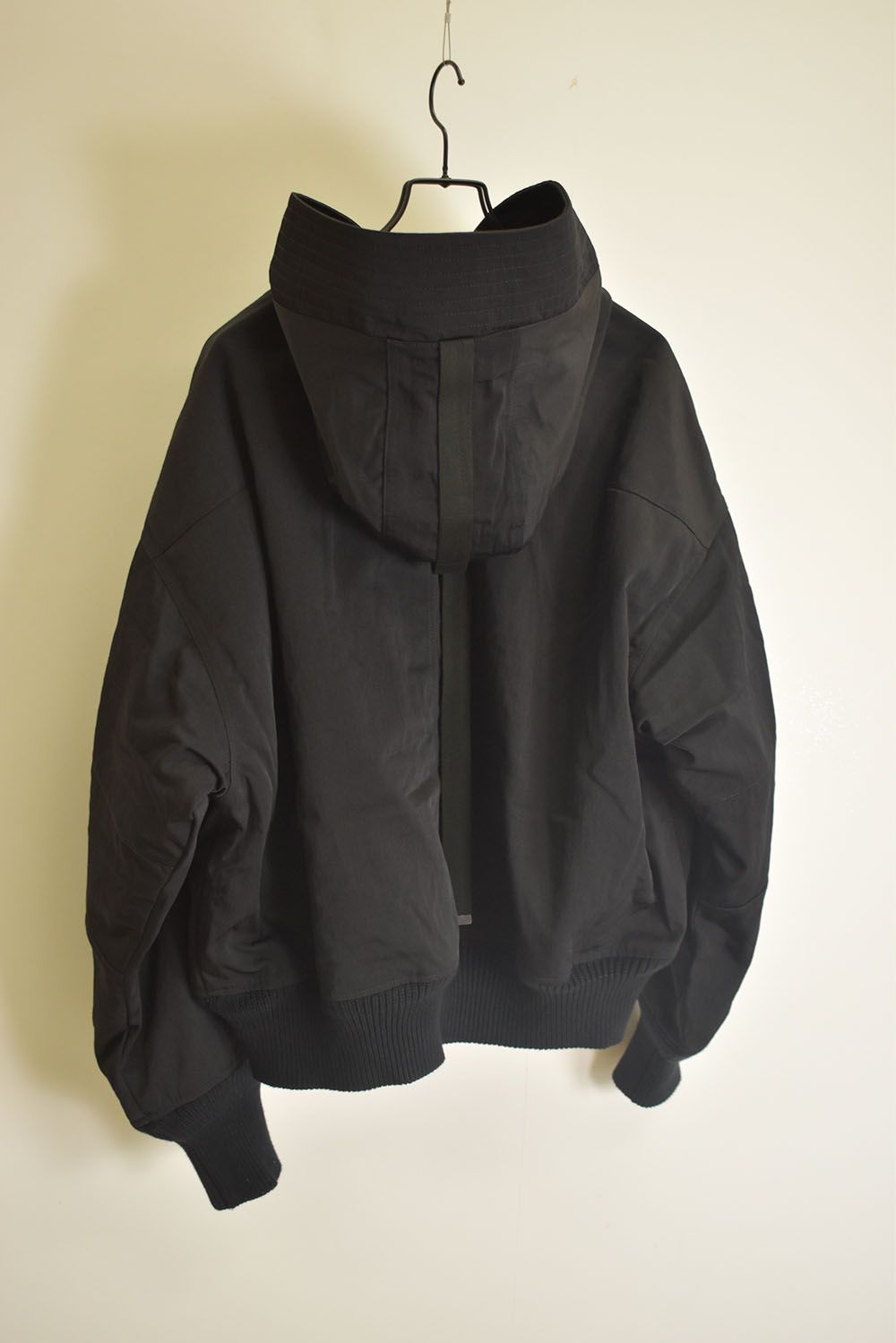 Nylon Wool Twill Hooded Jacket"Black" / ナイロンウールツイルフーデッドジャケット"ブラック"