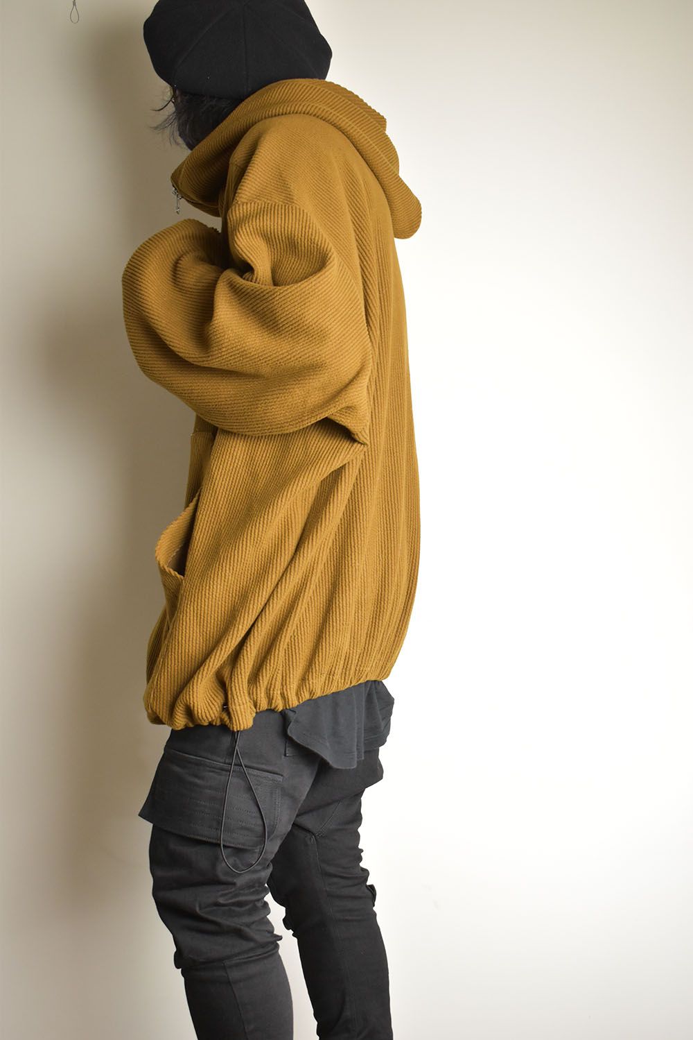 Kint Corduroy Hoodie"Camel" / ニットコーデュロイフーディ"キャメル"