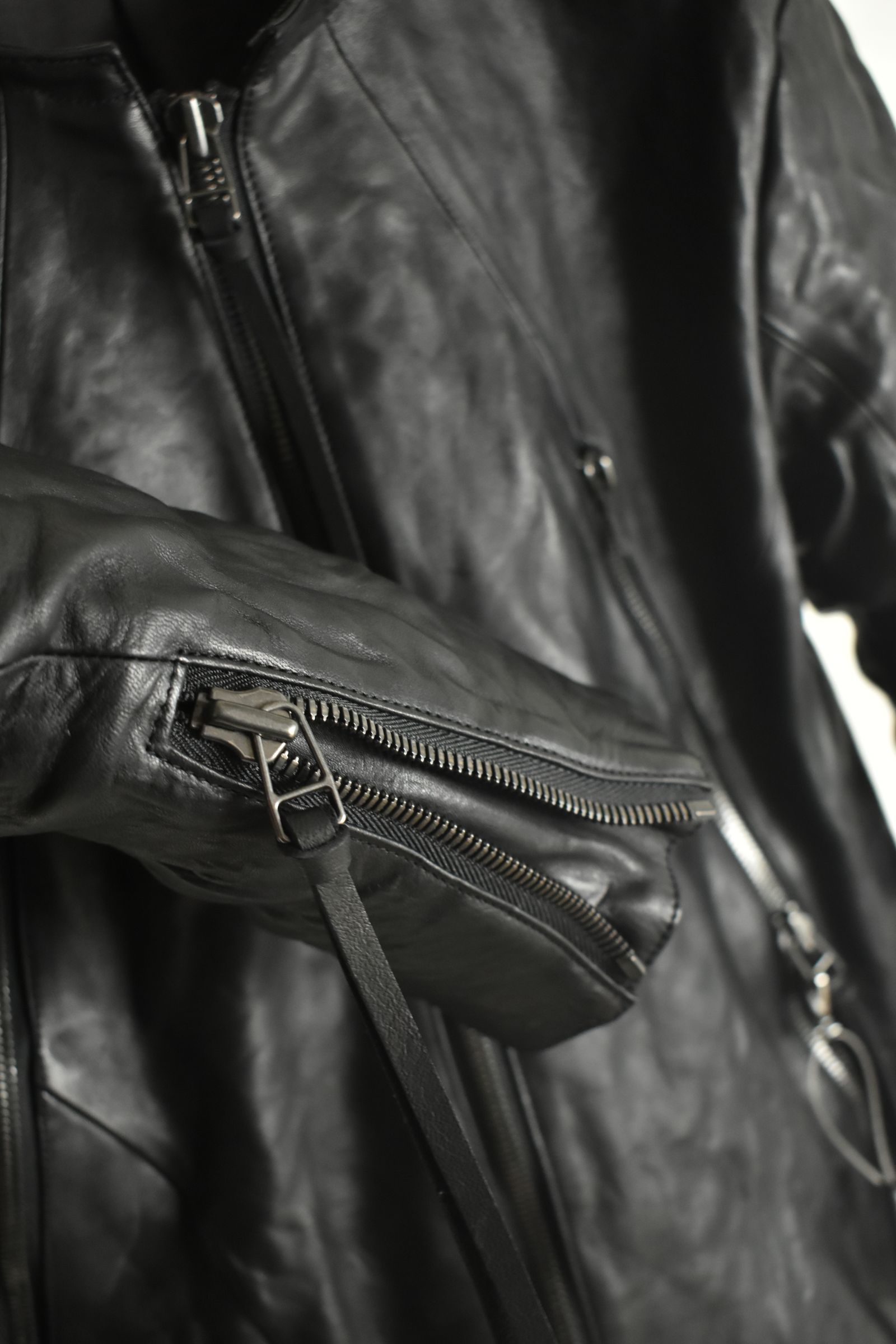 Horse Leather Collar Detachable Jacket"Black" / ホースレザーカラーデタッチャブルジャケット"ブラック"
