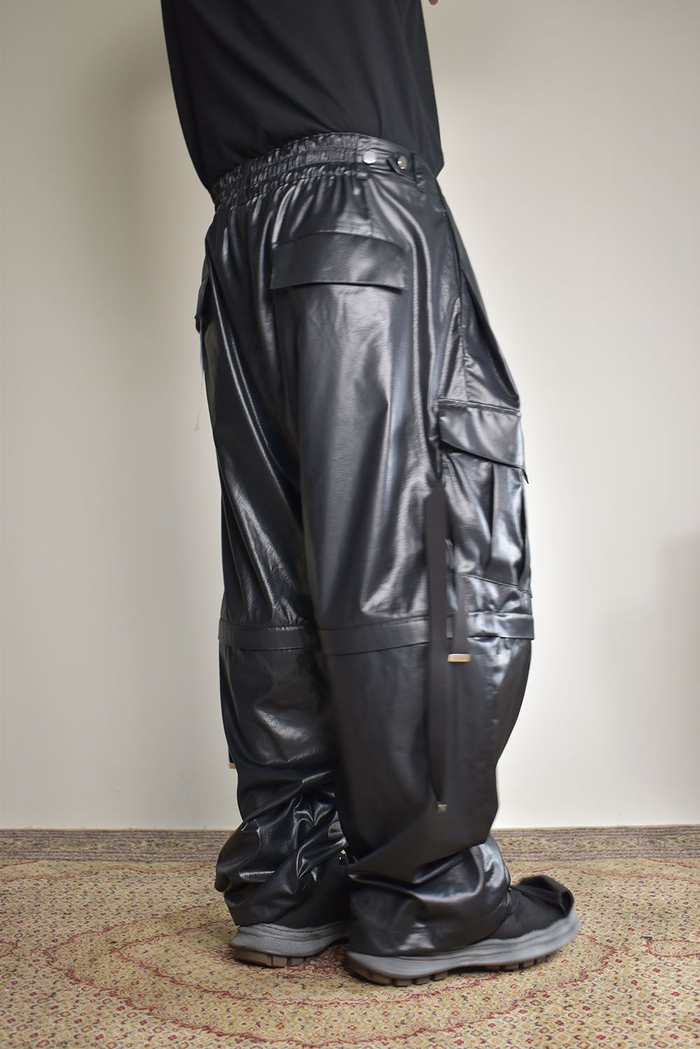 Fake Fake Leather Detachable Cargo Pants"Black"/フェイクフェイクレザーデタッチャブルカーゴパンツ"ブラック"