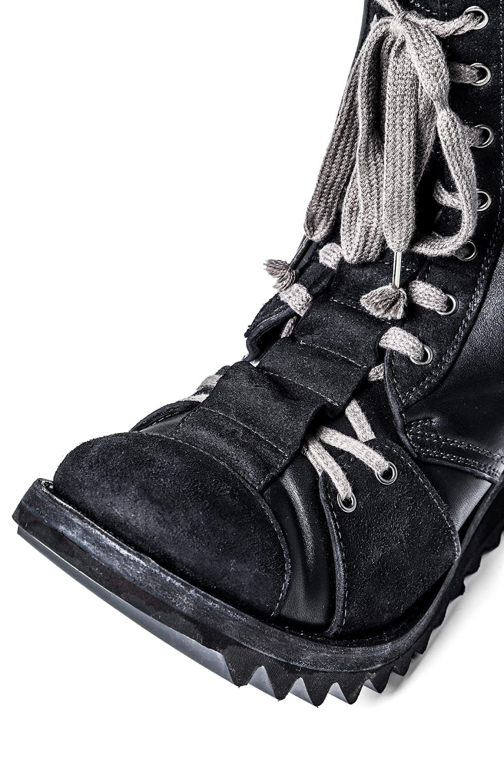 Horse Leather Shark Sole Lace-Up Boots "Black" / ホースレザーシャークソールレースアップブーツ"ブラック"