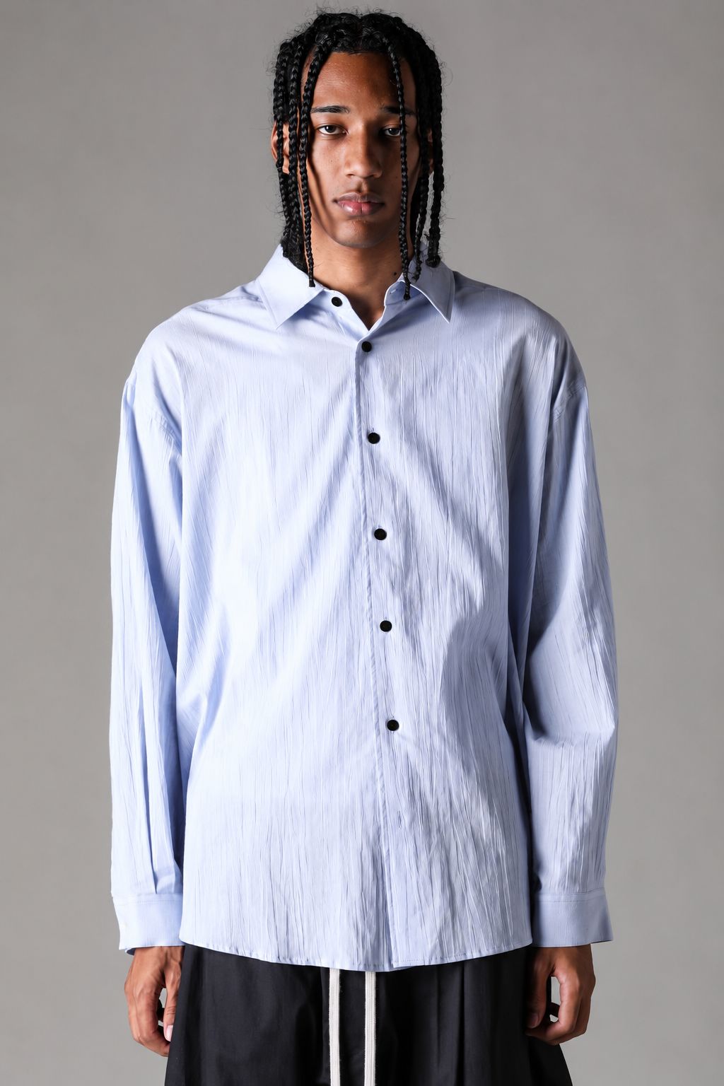 《2027SS先行予約》Buck Button Shirts"Black / Blue /L.Pink / Ivory" / バックボタンシャツ "ブラック / ブルー / ライトピンク /アイボリー"