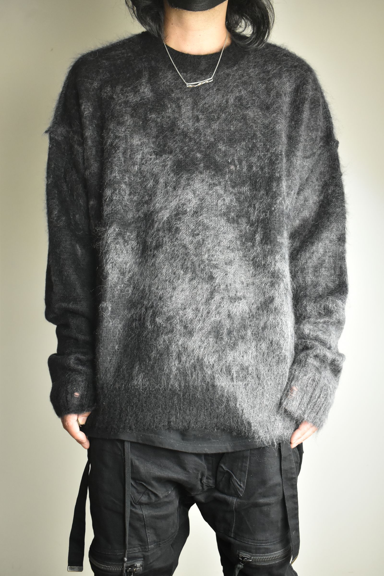Gradation Mohair Knit Pullover"Black" / グラデーションモヘアニットプルオーバー"ブラック"