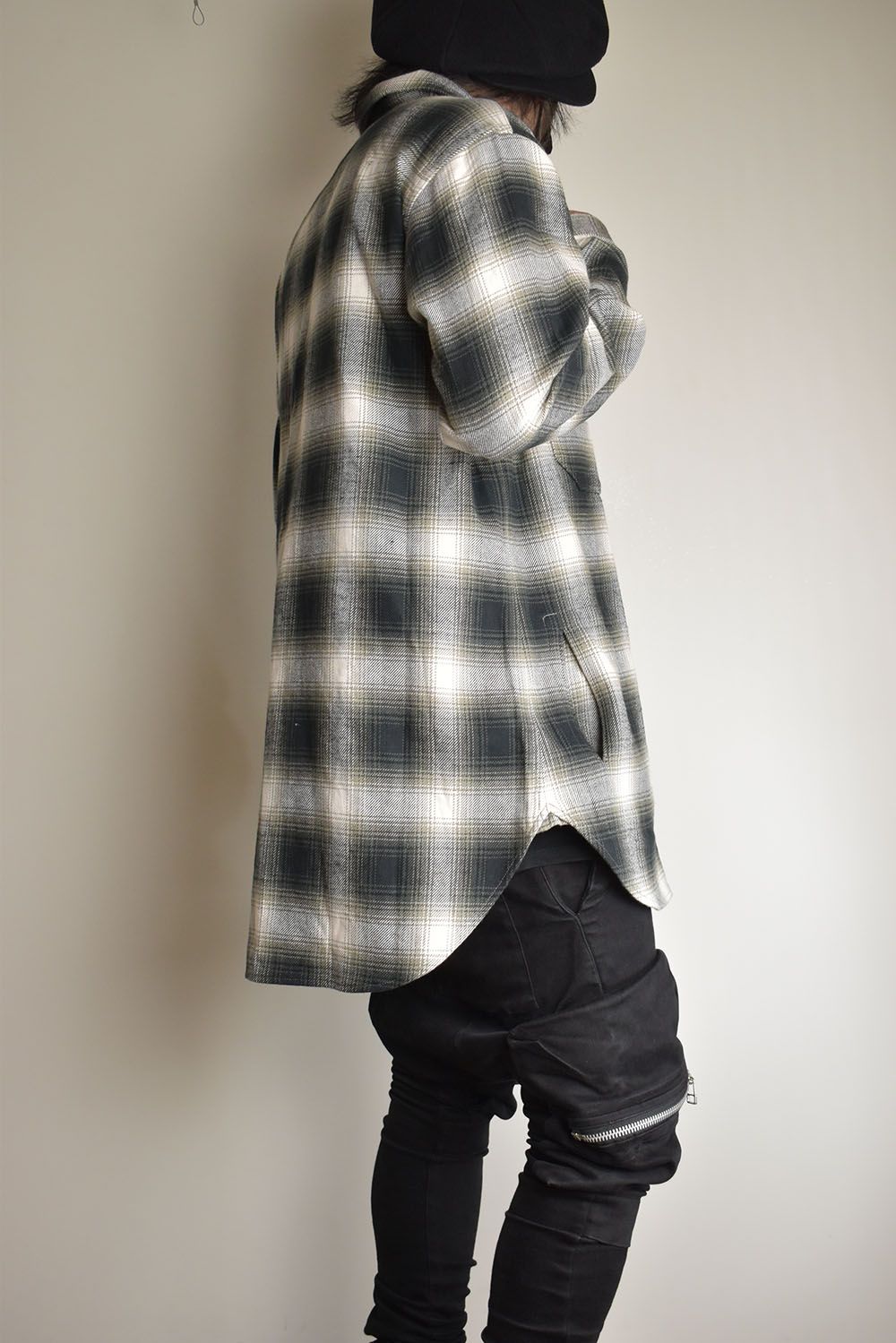 Ombre Check Long Shirts Jacket"White Check" / オンブレチェックロングシャツジャケット"ホワイトチェック"