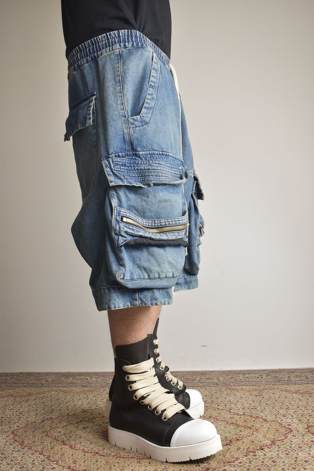 Vintage Denim Military Shorts"Blue" / ヴィンテージデニムミリタリーショーツ"ブルー"