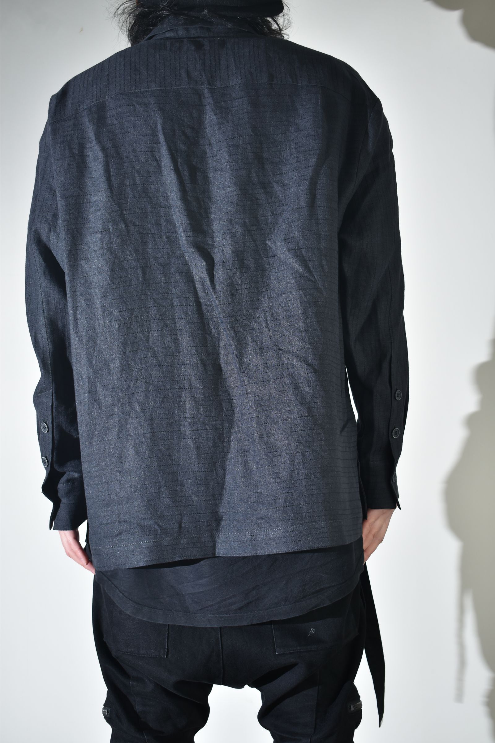 Linen Silk Shirts Jacket"Tuxedo" / リネンシルクシャツジャケット"タキシード"