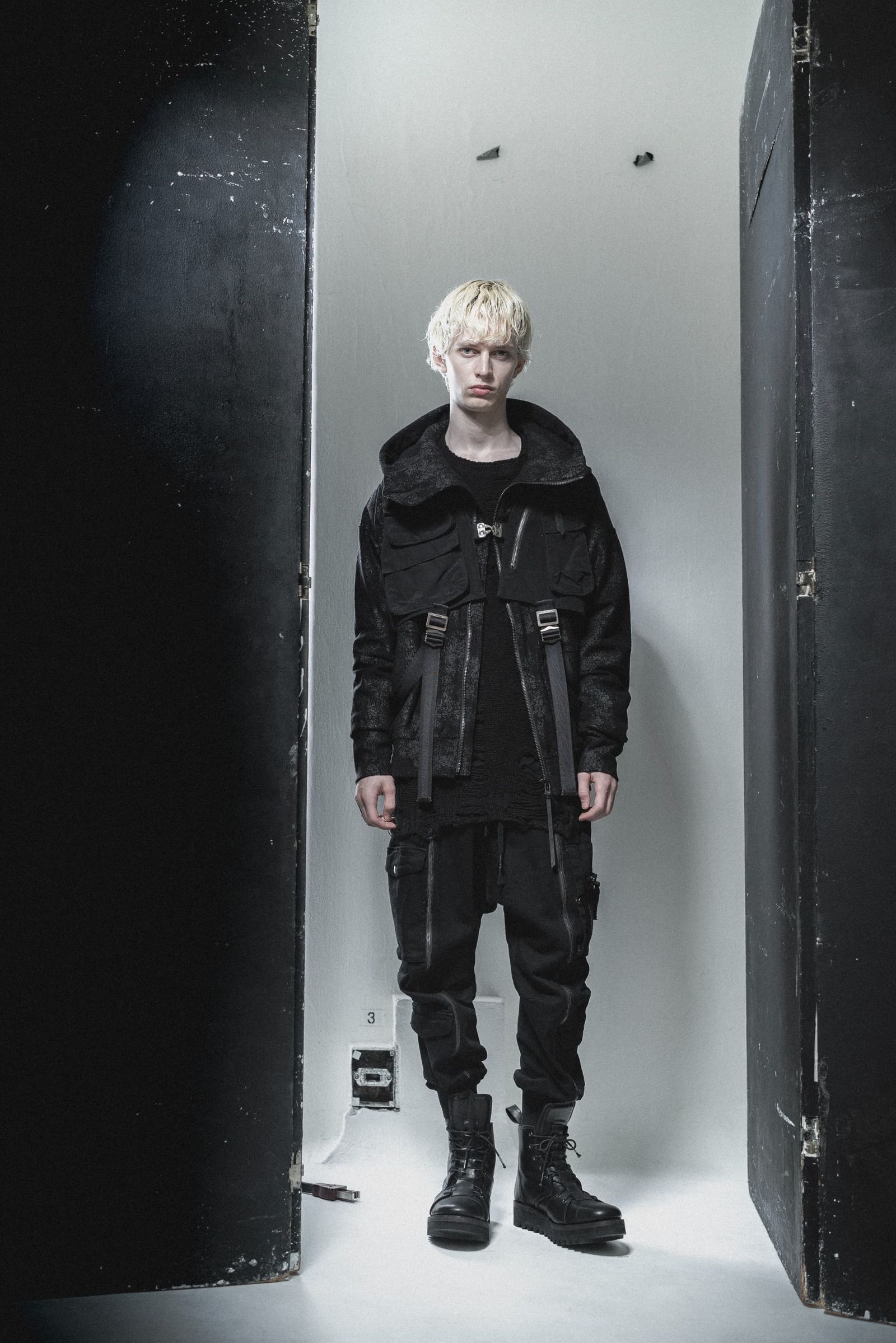 《2027SS先行予約分》Stretch Denim Parachute Cargo Jog Pants"Black" / ストレッチデニムパラシュートカーゴジョグパンツ"ブラック"